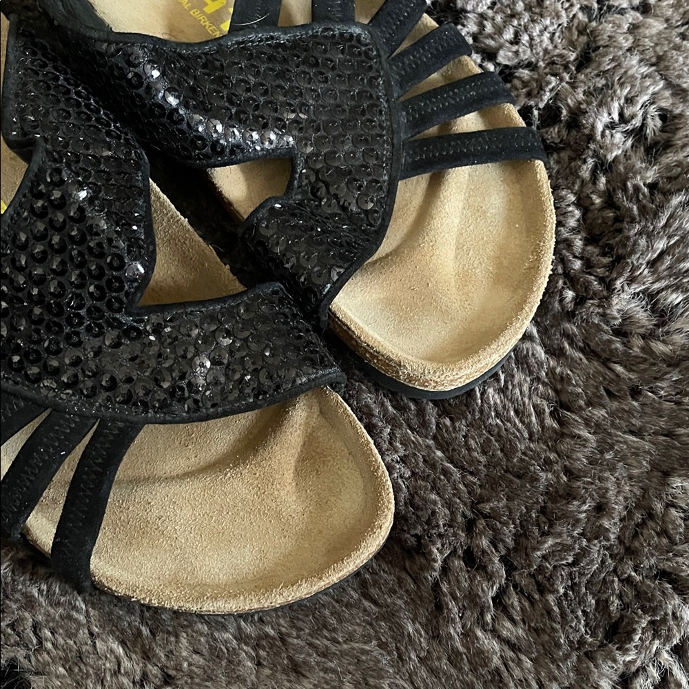 Tatami Elegant Black Sparkly Sandals - Picture 2 of 8